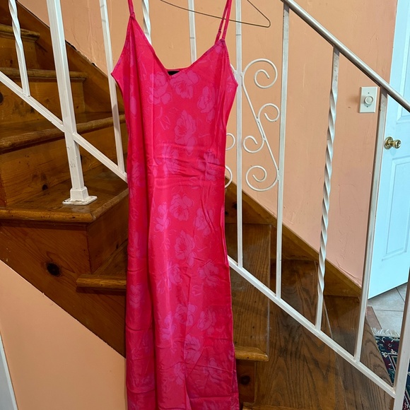 GAP Pink Floral Midi Slip Dress - Picture 4 of 8